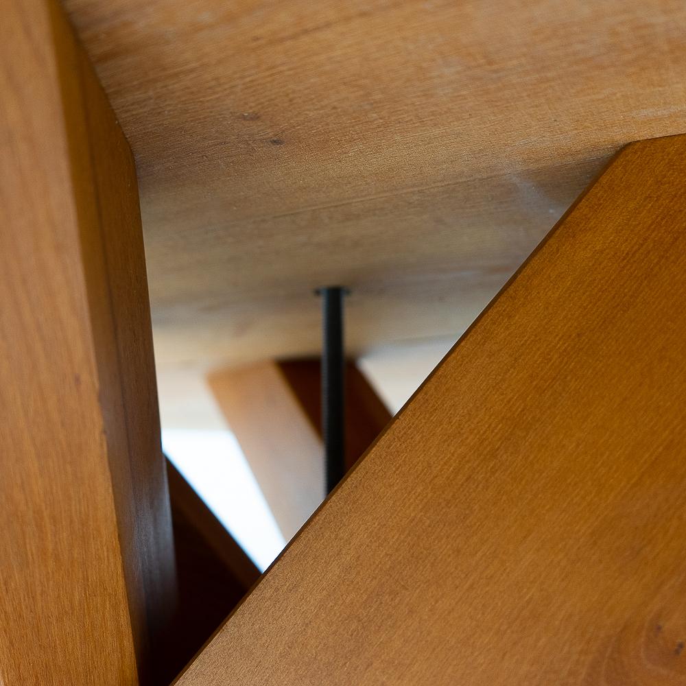 Diseño original francés: Pierre Chapo, Mesa de comedor redonda T21 de cinco patas, años 70 en venta 2