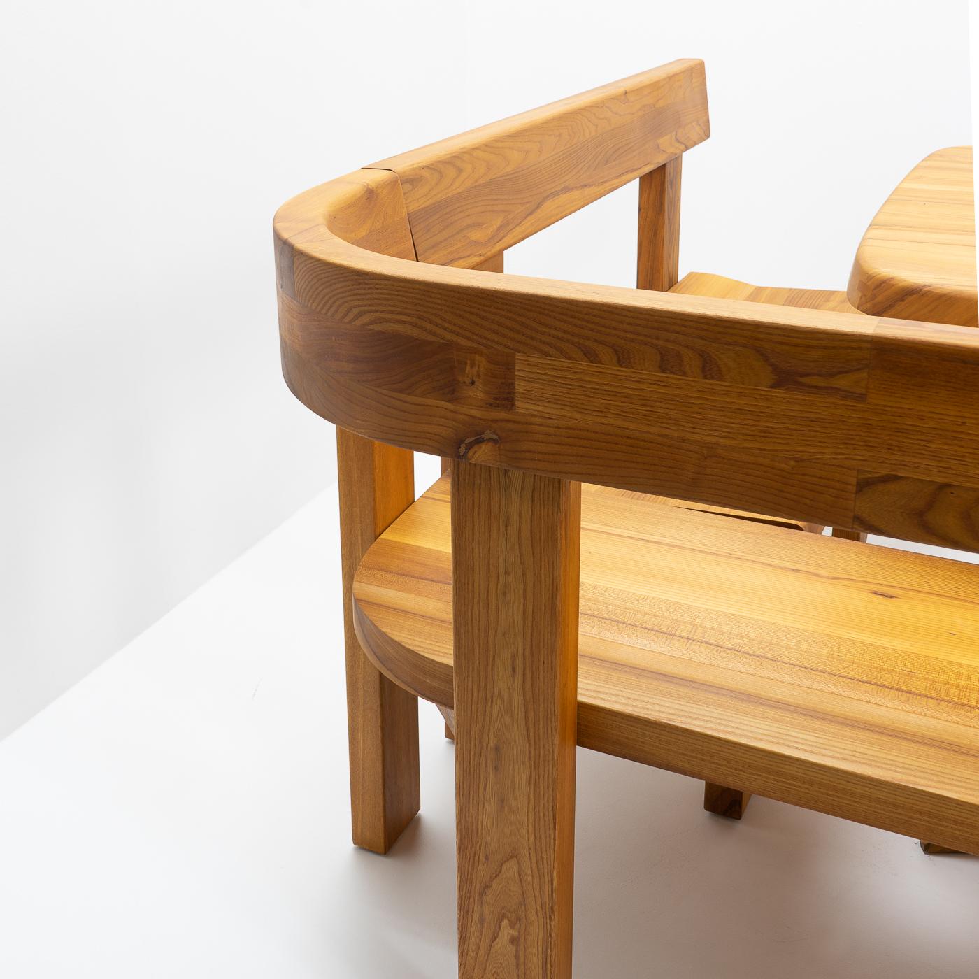 Original French Design Pierre Chapo, S35 & T35 Dining Set in Elm, France, 1980s 13
