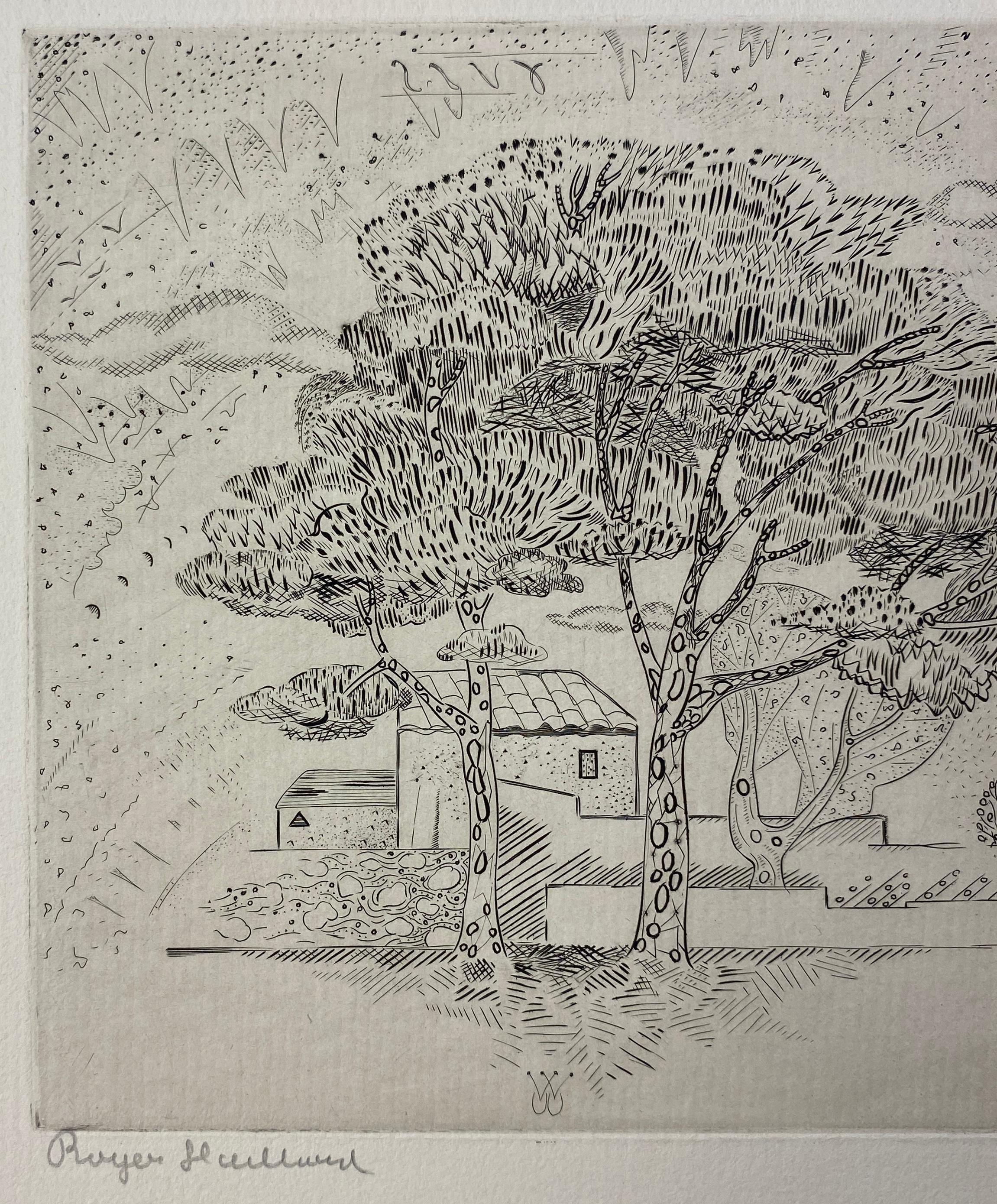 Original-Gravur oder Lithografie, die die französische Landschaft darstellt. 
Diese dekorative Kunst ist das Werk von Roger Viellard. 
Limitierte Auflage, nummeriert 7/50. 

Maße: 20 3/8