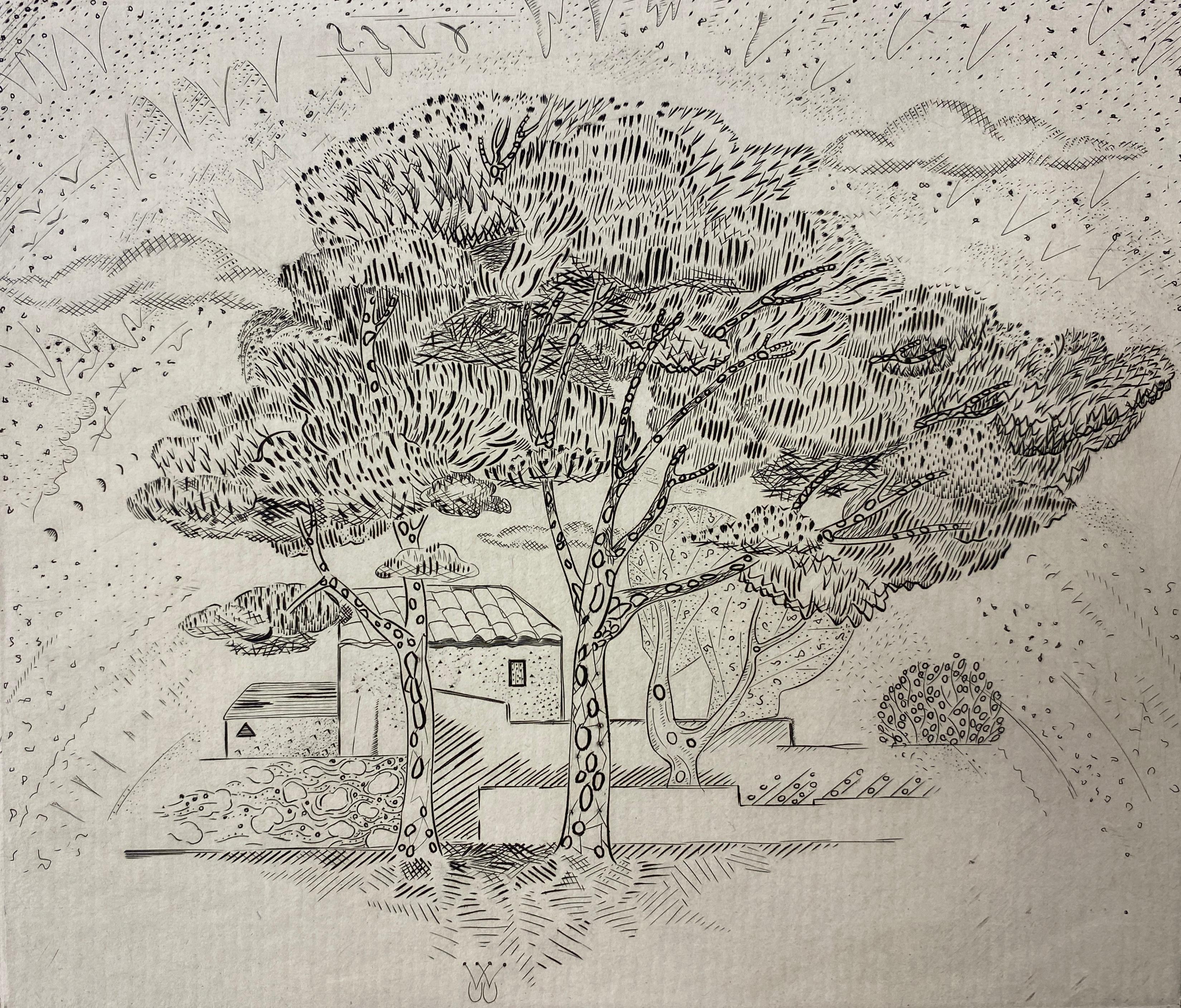 Original französischer Kupferstichdruck signiert Roger Viellard, Vintage-Lithographie #7/50 (Papier) im Angebot