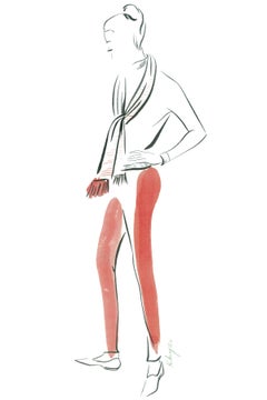 Original French Fashion Illustration Blank Greeting Cards – Watercolor Series