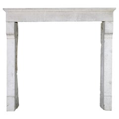 Original French Fine Limestone Louis XIII Style Antique Fireplace Surround