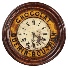 Antique Original French Guerin Boutron Chocolate Advertising Wall Clock, Fully Working