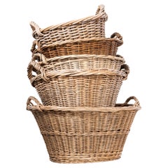 Original French Handmade Oval Willow Baskets