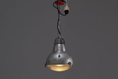 Original, french industrial lamp, restored, ca. 1940s/50s