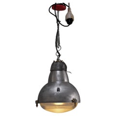 Original, french industrial lamp, restored, ca. 1940s/50s
