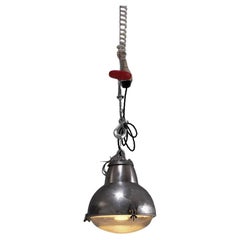 Original, french industrial light, restored, ca. 1940s/50s