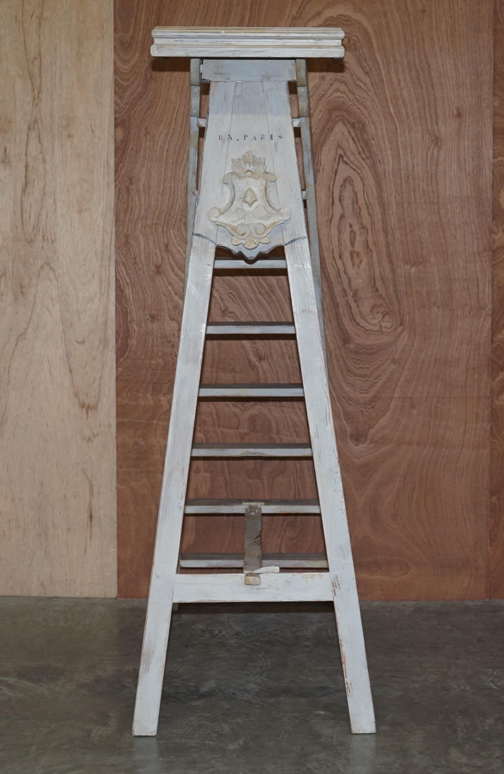 Original French Library Step Ladder Stamped for Bibliotheque Nationale De France For Sale 2