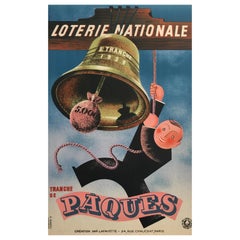 Original French Lithograph Loterie Nationale Poster 'Tranche De Paques', 1938