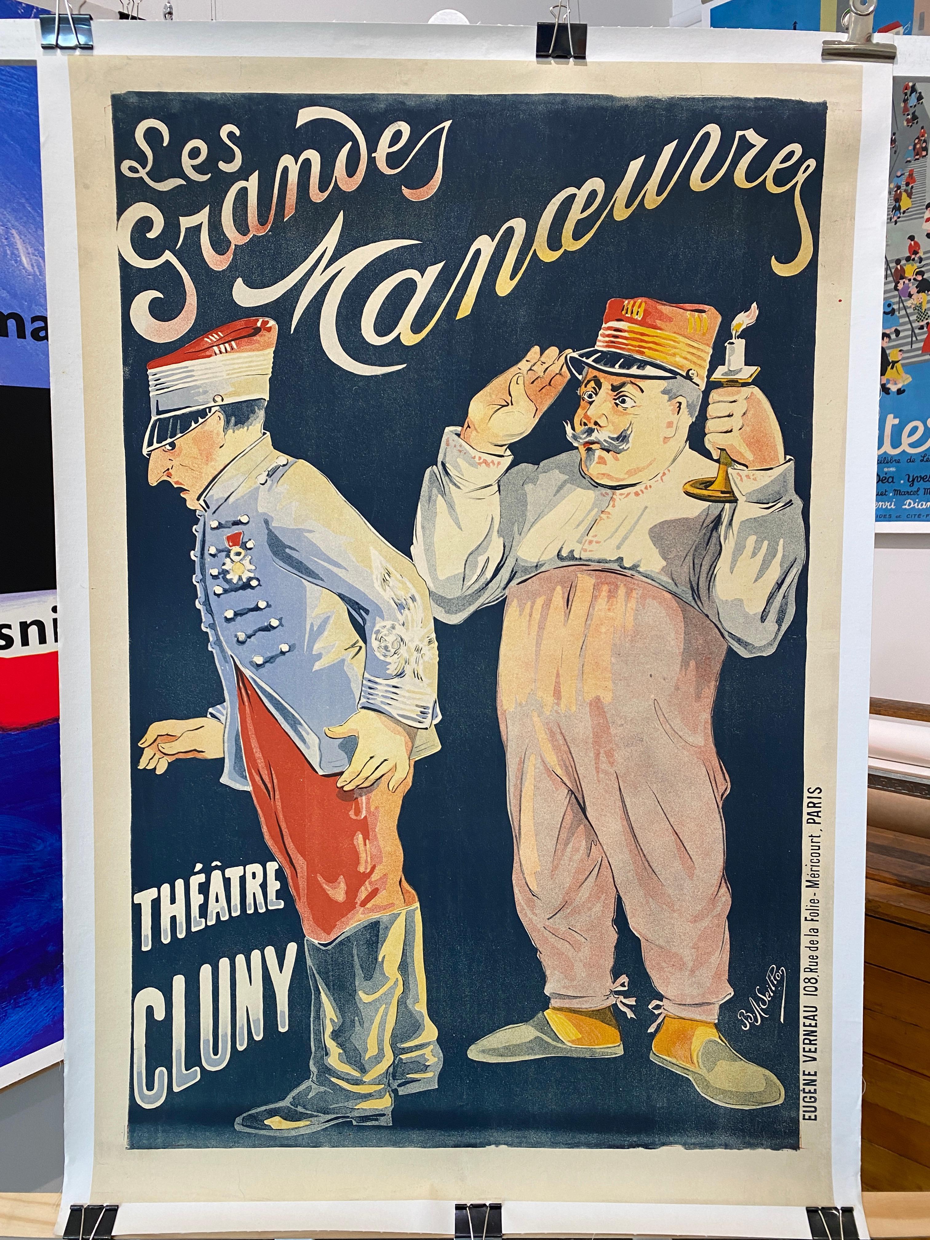 Original French Lithographic Theatre Poster, 'Les Grandes Manoeuvres' For Sale 2