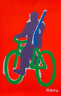 Original French Michel Quarez Poster, 'Manu' c. 2000