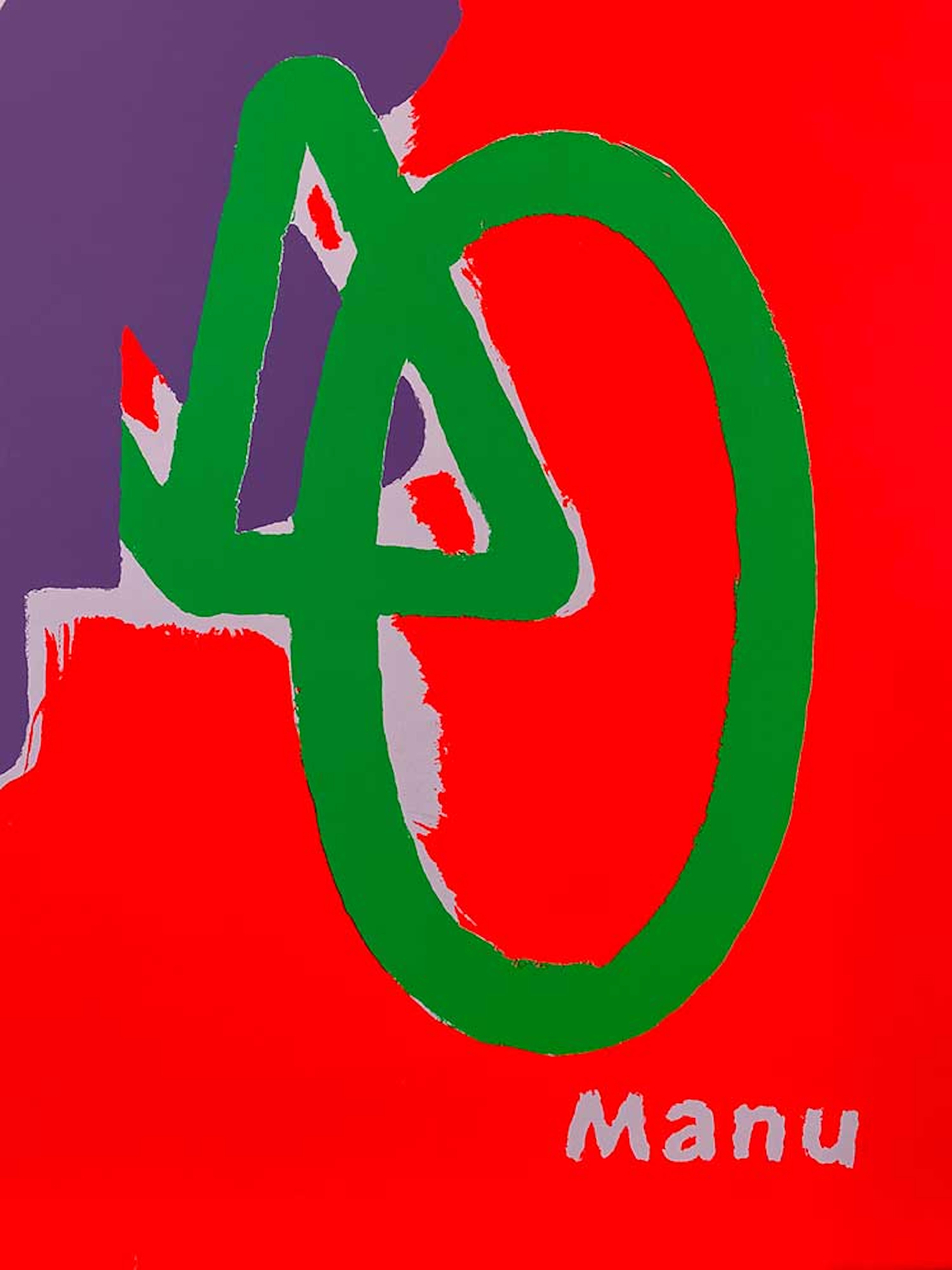 Original French Michel Quarez Poster, 'Manu' c. 2000 In Good Condition For Sale In Melbourne, Victoria