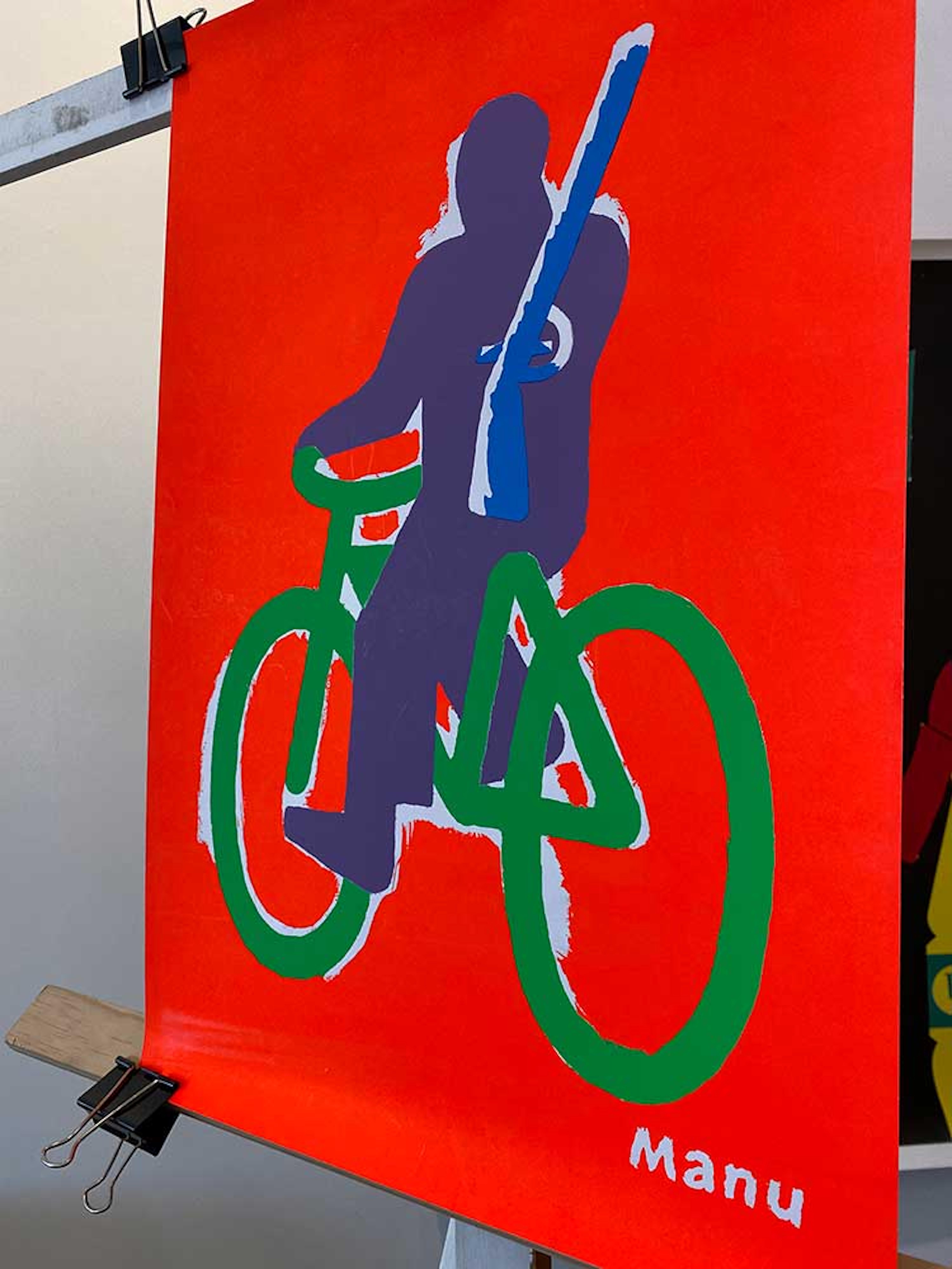 Paper Original French Michel Quarez Poster, 'Manu' c. 2000 For Sale