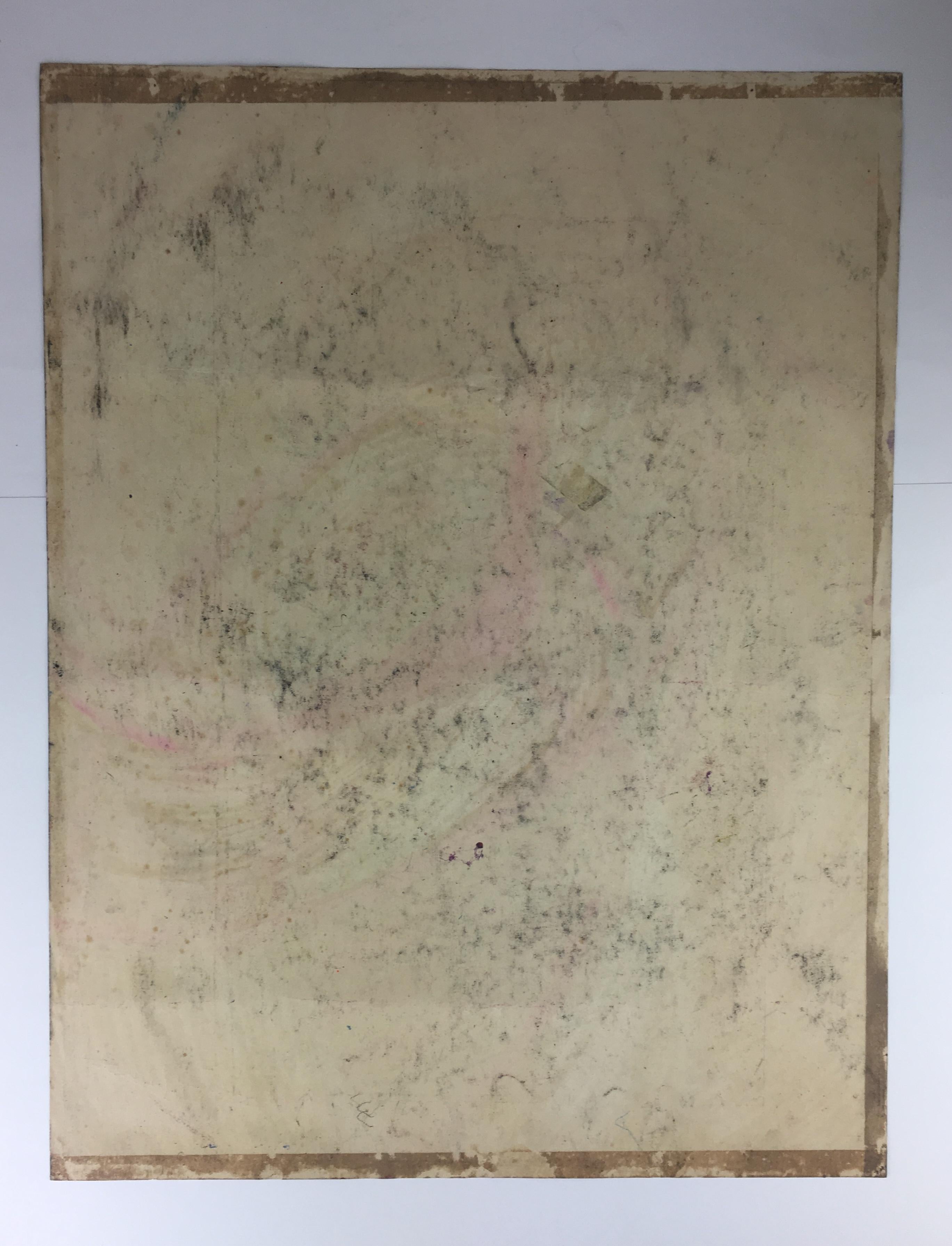 French Original Midcentury Abstract Painting, Signed from Estate of James Baldwin