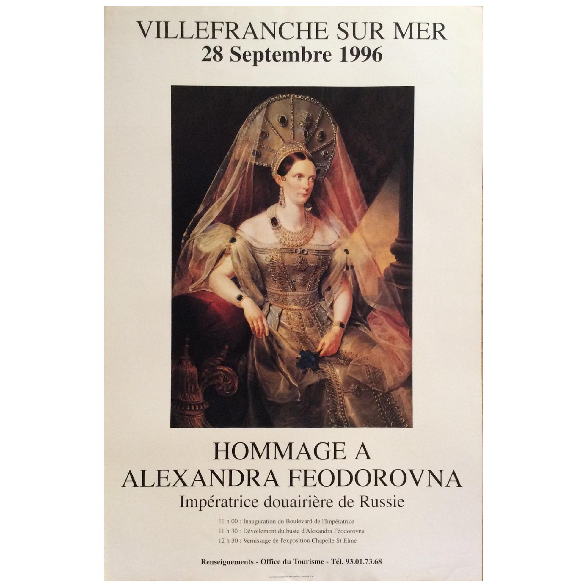 Original French Poster Hommage to Empress Alexandra Feodorovna of Russia