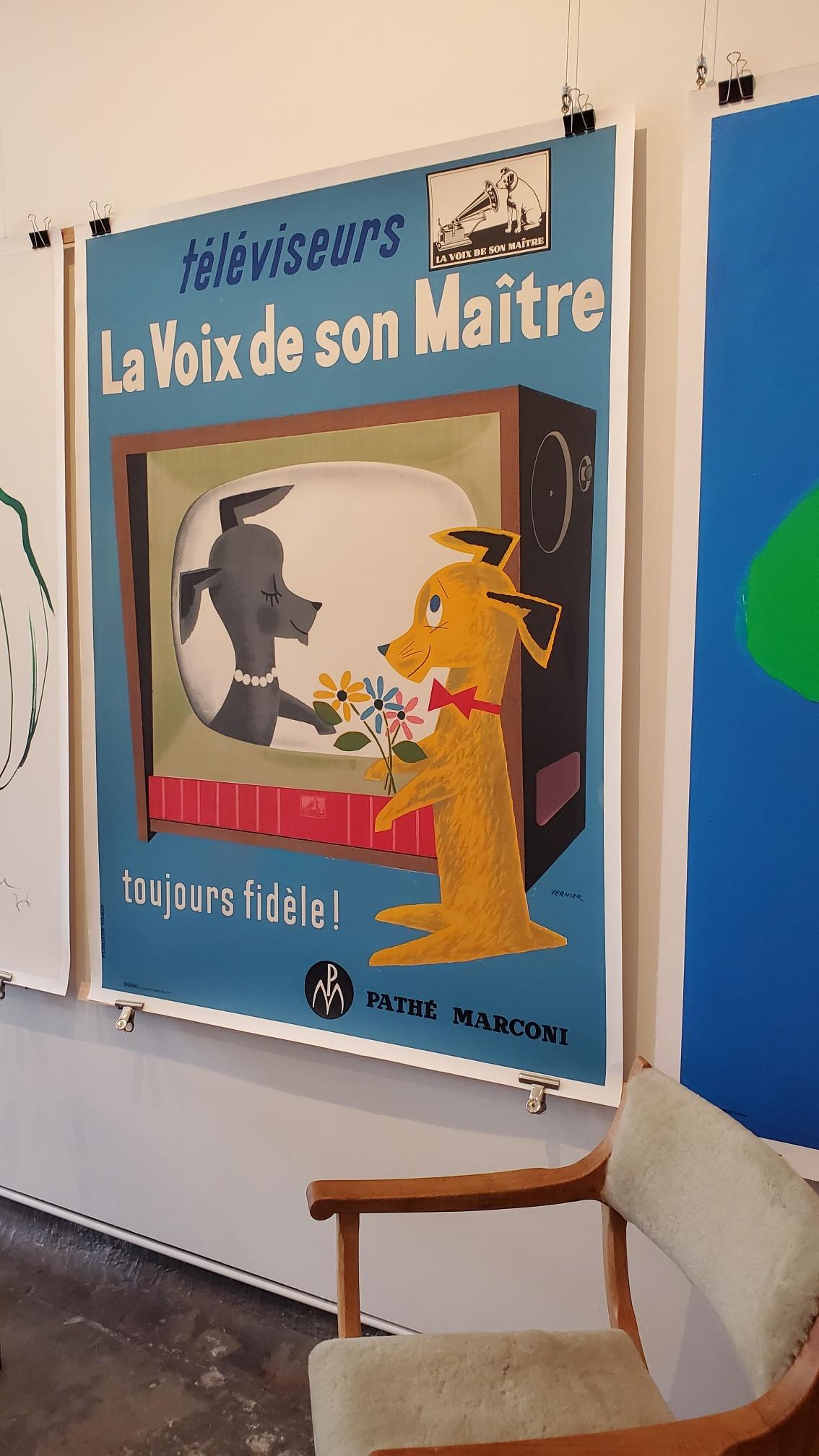 Original French Poster, 'La Voix De Son Maitre Pathe Marconie' 1958 1