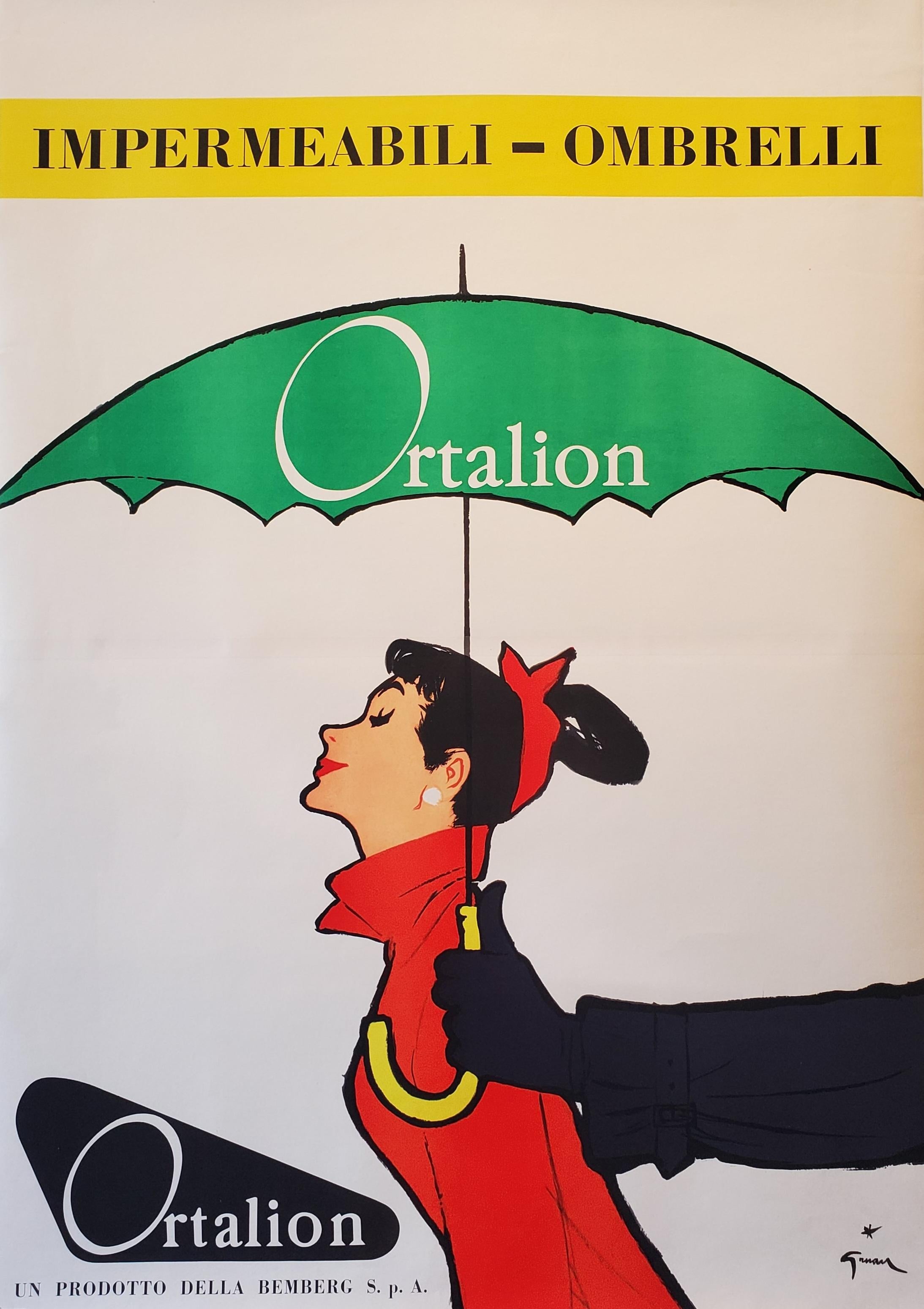 Original French Poster, 'Ortalion Ombrelli Audrey Hepburn' 1968

This is an original poster from 1968, with the artists muse, Audrey Hepburn. This poster is an oversized poster which has been linen backed for preservation. The poster itself has