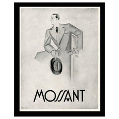 Vintage Original French Print Advert for Hats, circa 1929