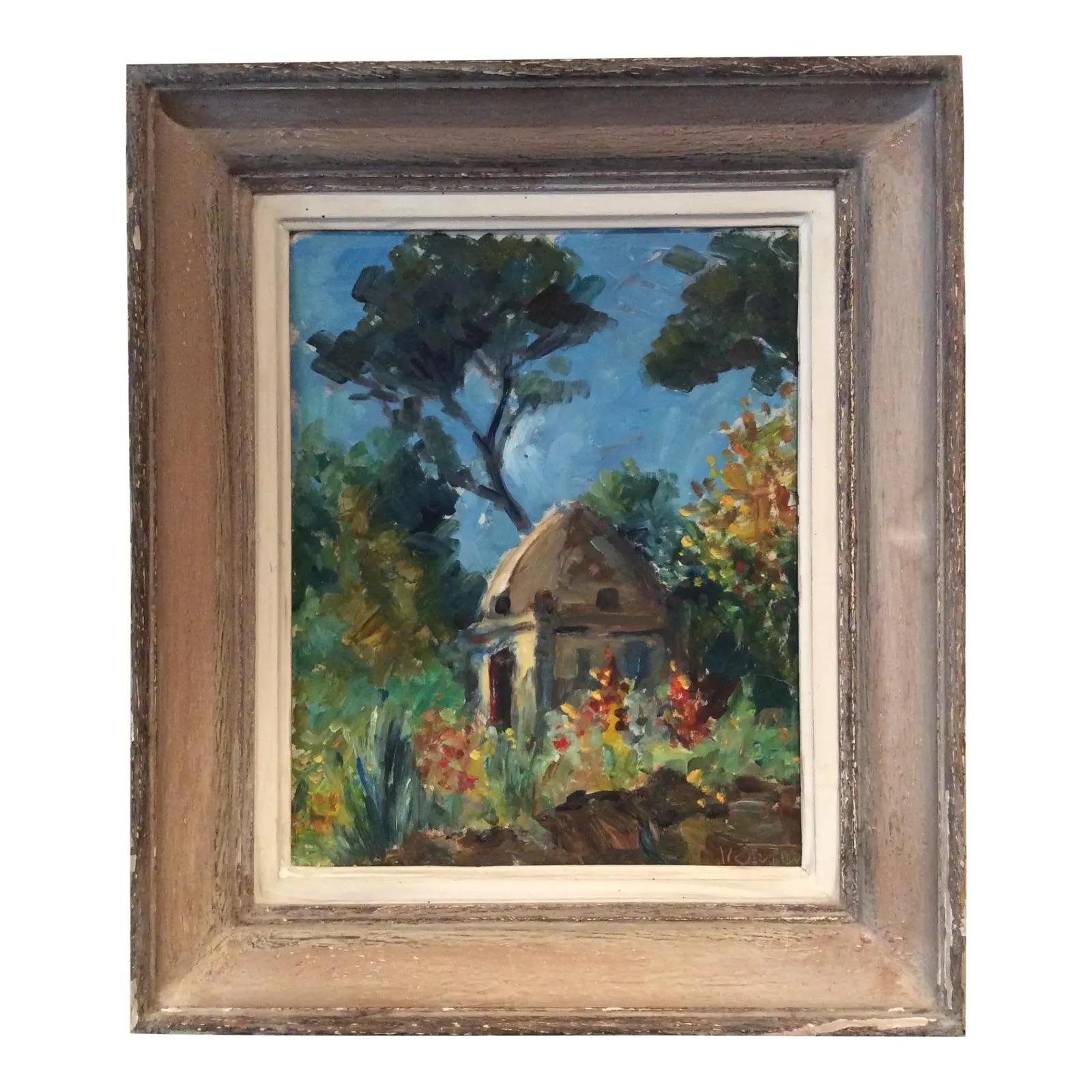 Pintura al Óleo Provincial Francesa Original sobre Isorel Firmada Victor Ferreri Moderno de mediados de siglo en venta