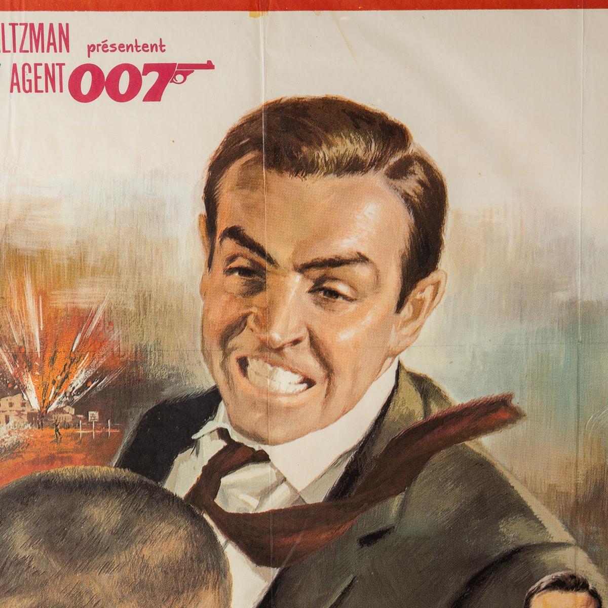 Cartel original francés de James Bond Goldfinger c.1964 Acrílico