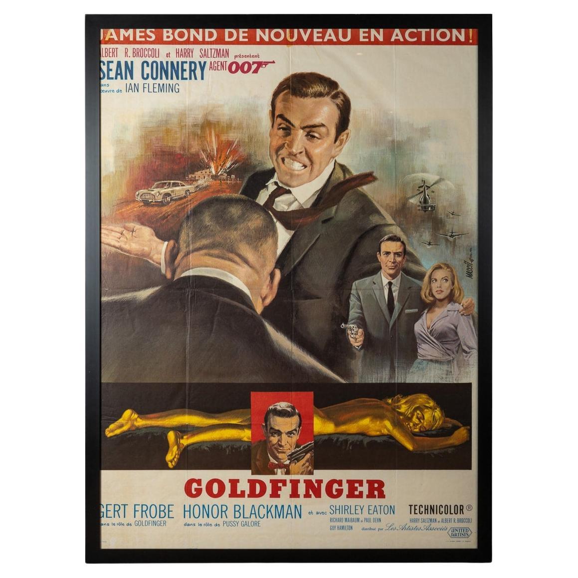 Original Französische Veröffentlichung James Bond Goldfinger-Poster, Original, ca.1964