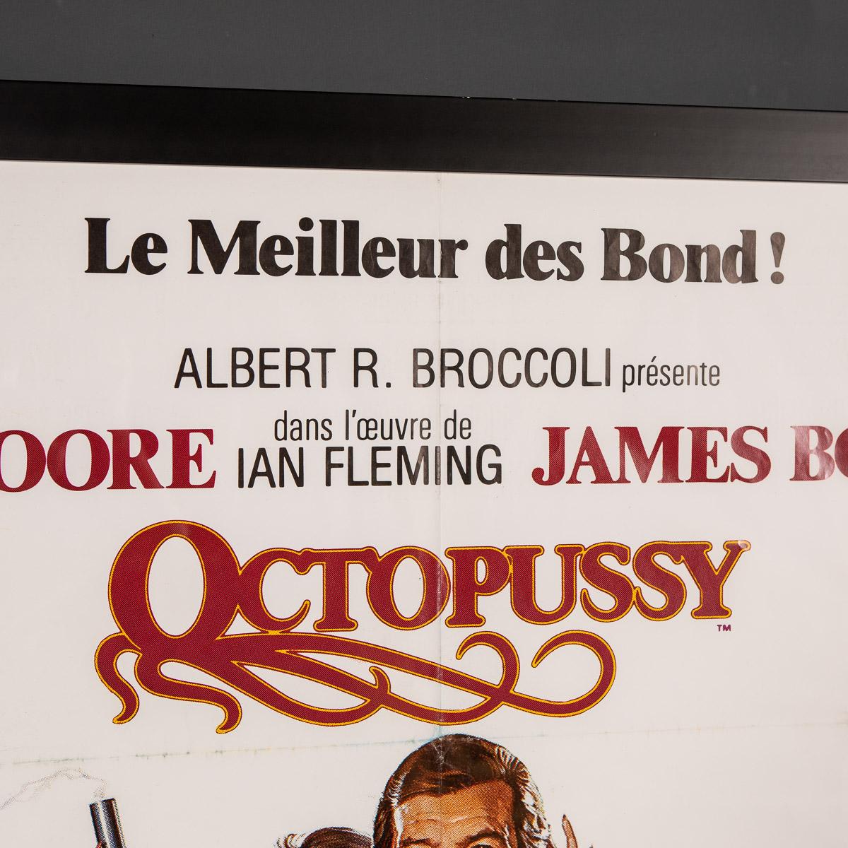 A very rare and original French 'Grande' release poster from the 1983 'Octopussy'. A 1983 spy film and the thirteenth in the James Bond series produced by Eon Productions; it was the sixth to star Roger Moore as the fictional MI6 agent James Bond.