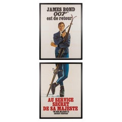 Affiche de sortie française d'origine de James Bond sur le service secret de Sa Majesté, vers 1969