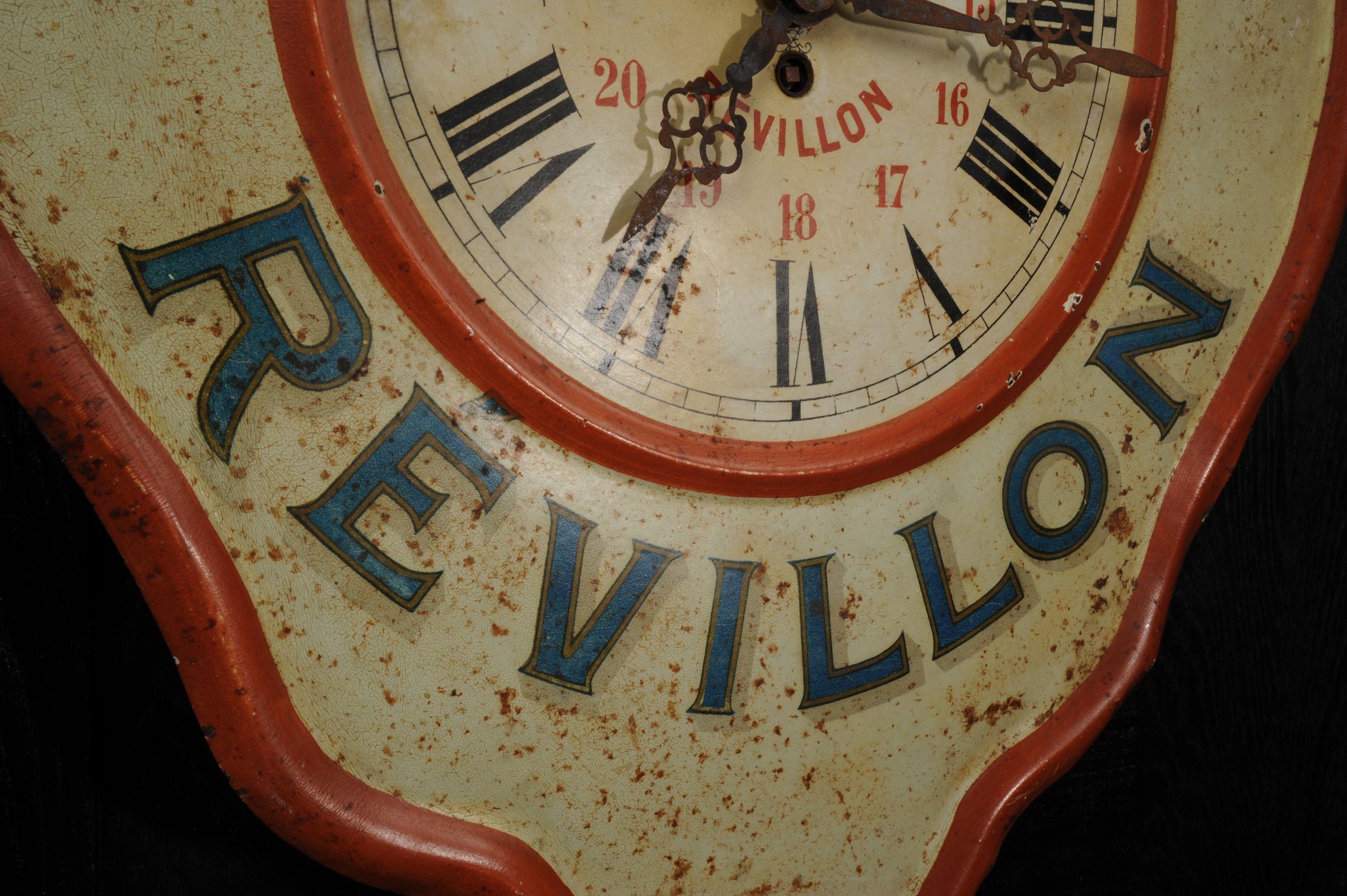 Original French Revillon Chocolate Advertising Wall Clock, Fully Working 1