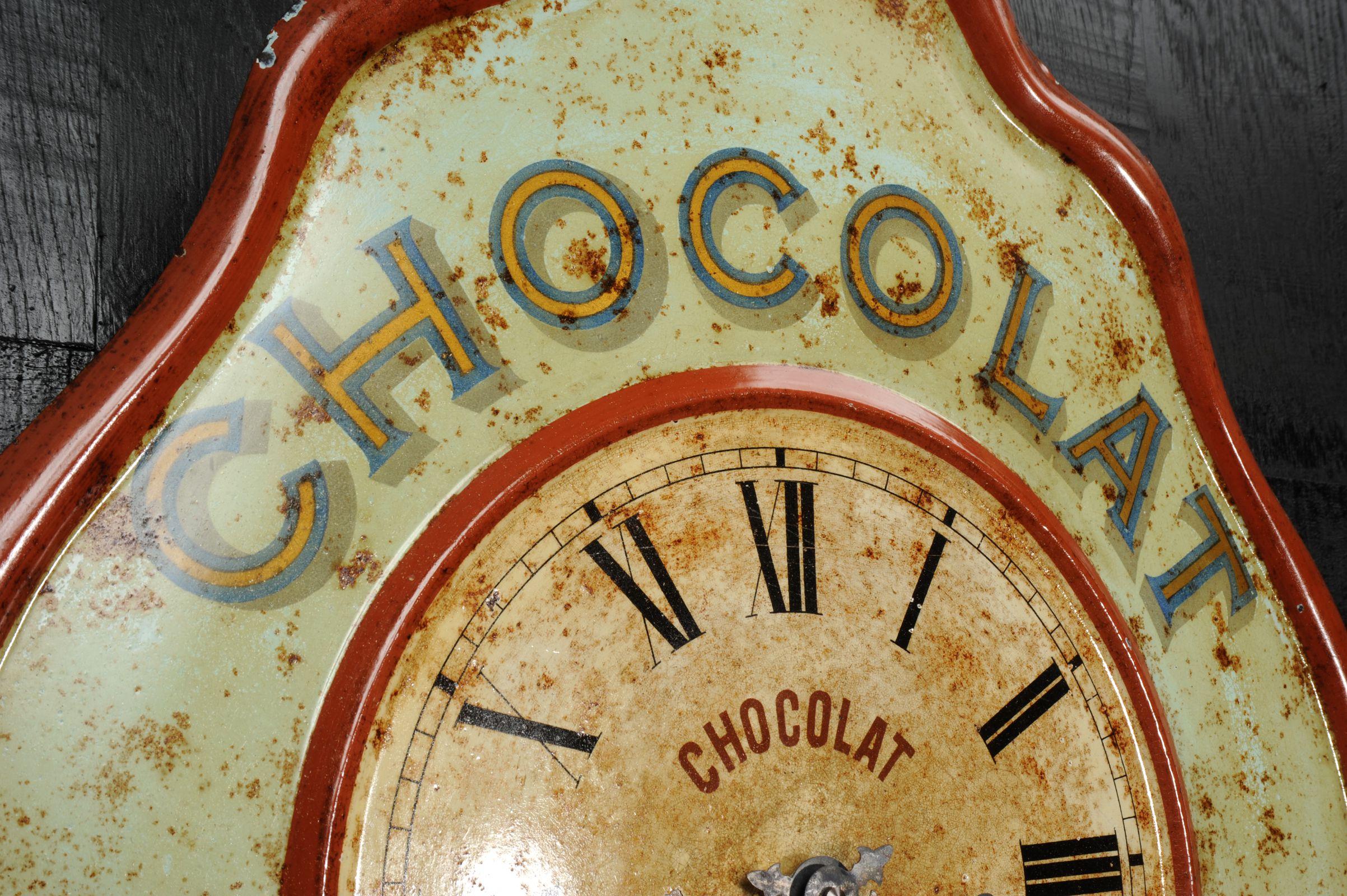 Original French Revillon Chocolate Advertising Wall Clock, Fully Working 6