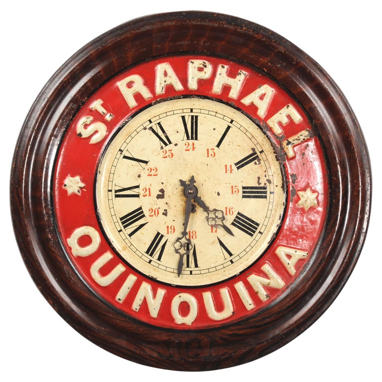Original French St Raphael Quinquina Advertising Wall Clock, Fully