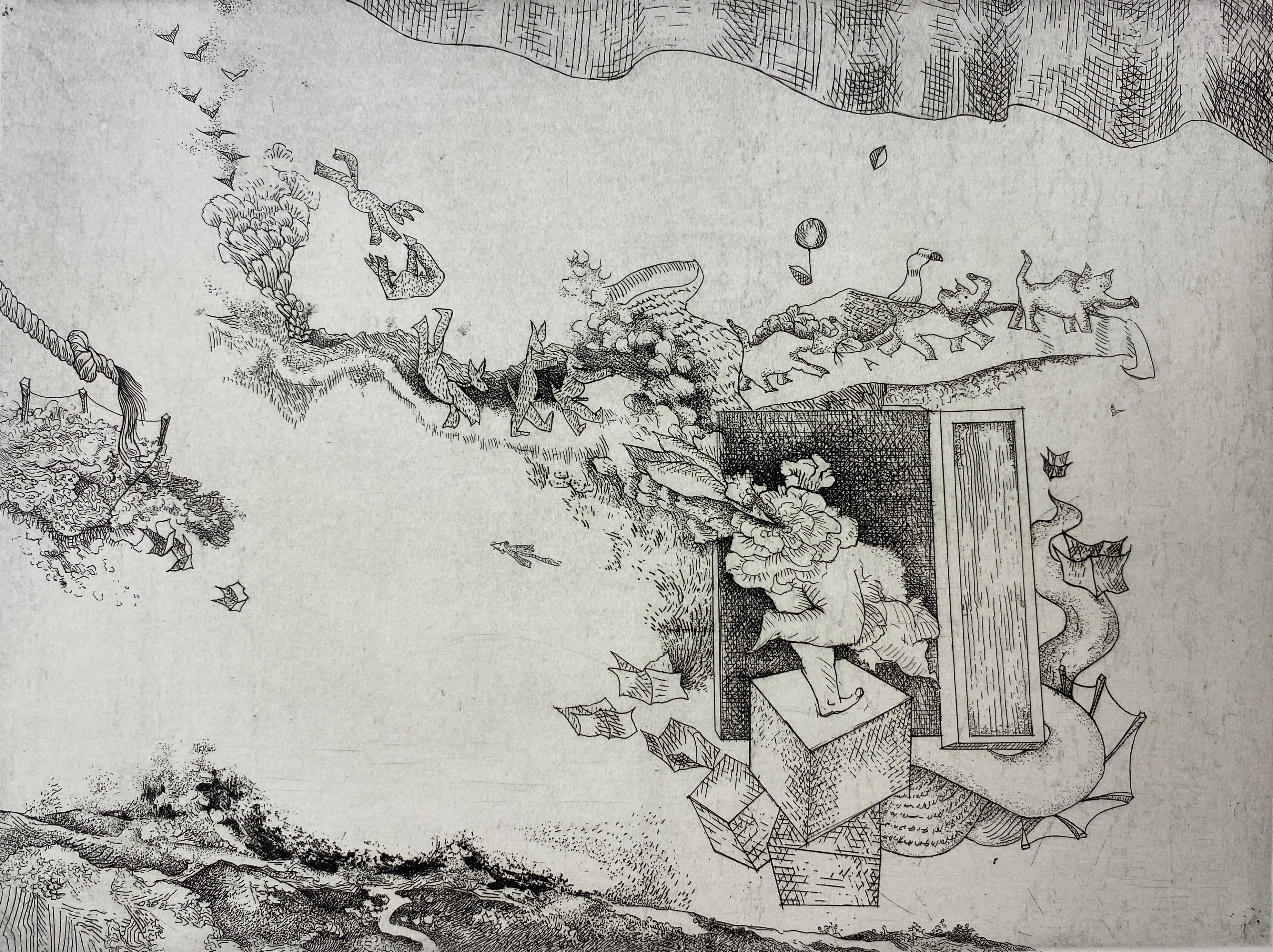Original French Surrealist Engraving Print For Sale 1