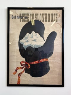 Original french travel poster / winter - Czechoslovakei / around 1940s