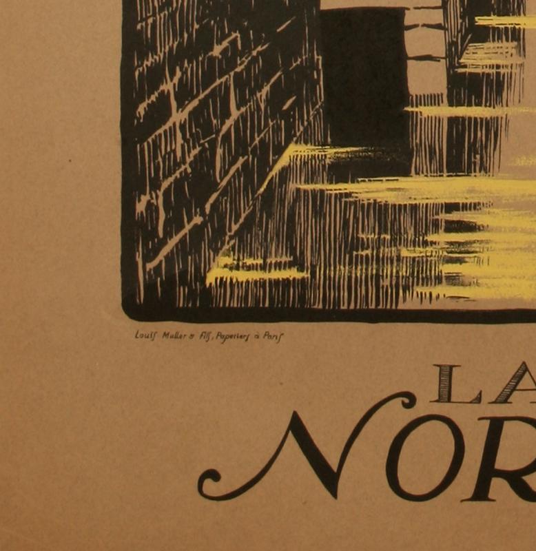 Français Affiche de voyage française d'origine vintage géo Dorival-Normandie, 1913 en vente