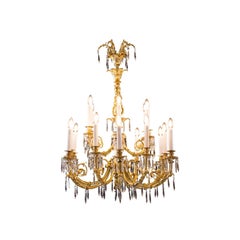 Original from 1880 Austro Hungary Baroque Style Chandelier, Gidet Brass
