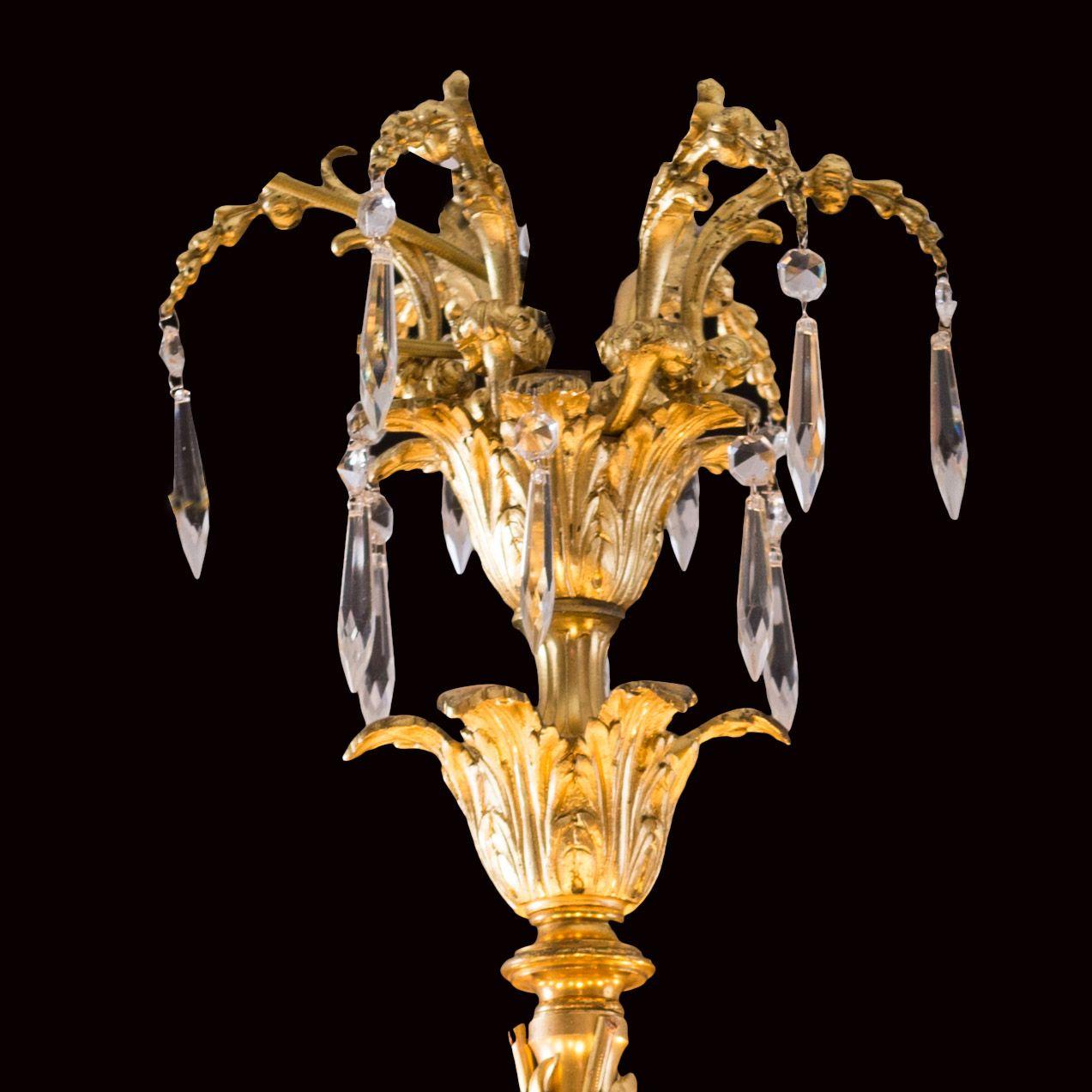 19th Century Original from 1880 Austro Hungary Baroque Style Chandelier, Gidet Brass For Sale