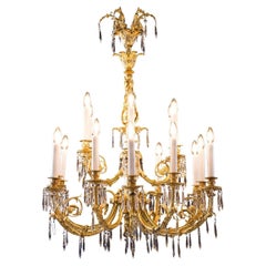 Original from 1880 Austro Hungary Baroque Style Chandelier, Gidet Brass Original from 1880 Austro Hungary Baroque Style Chandelier, Gidet Brass