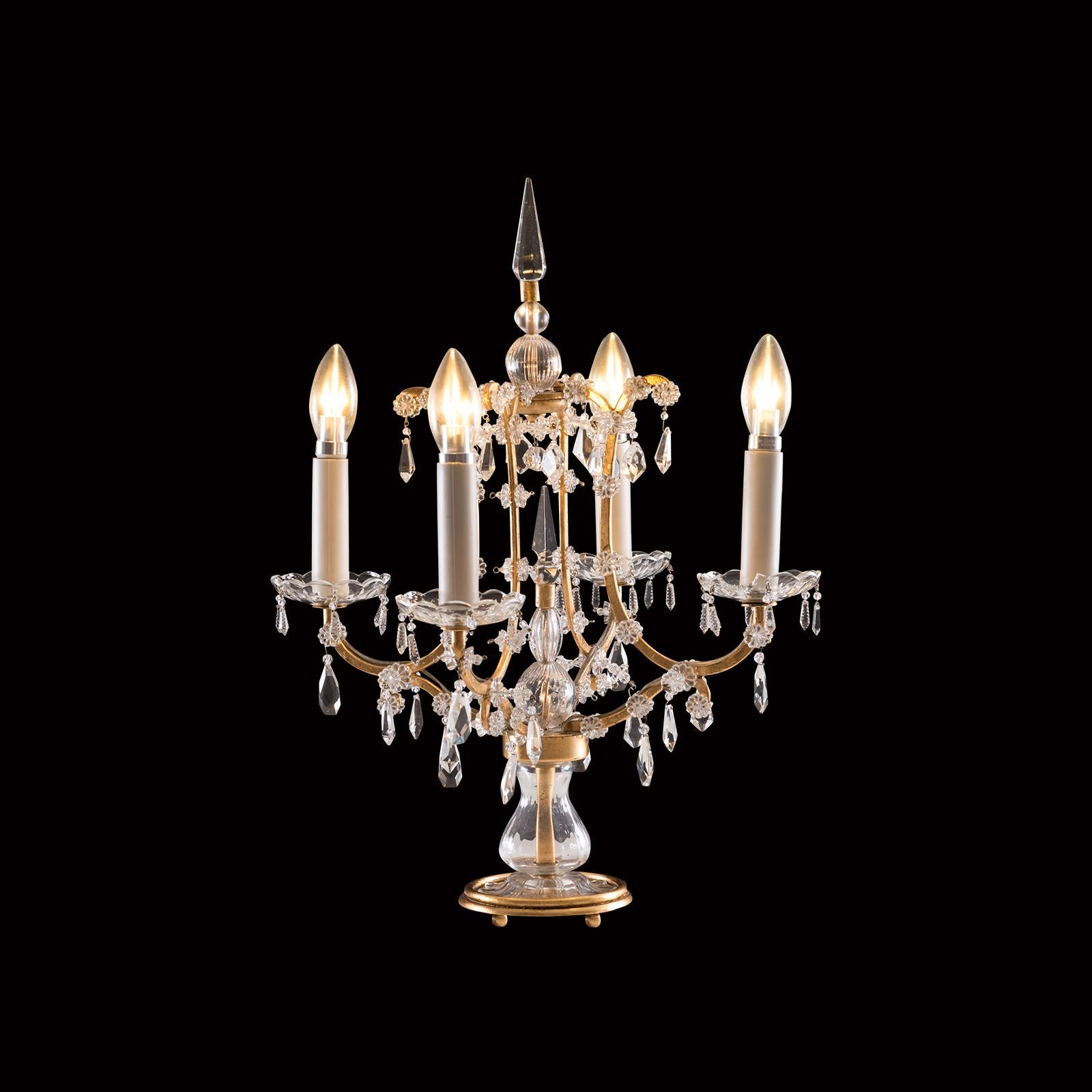 Baroque Revival Original from 1905 Maria Theresien style Candelabra Table Lamp For Sale