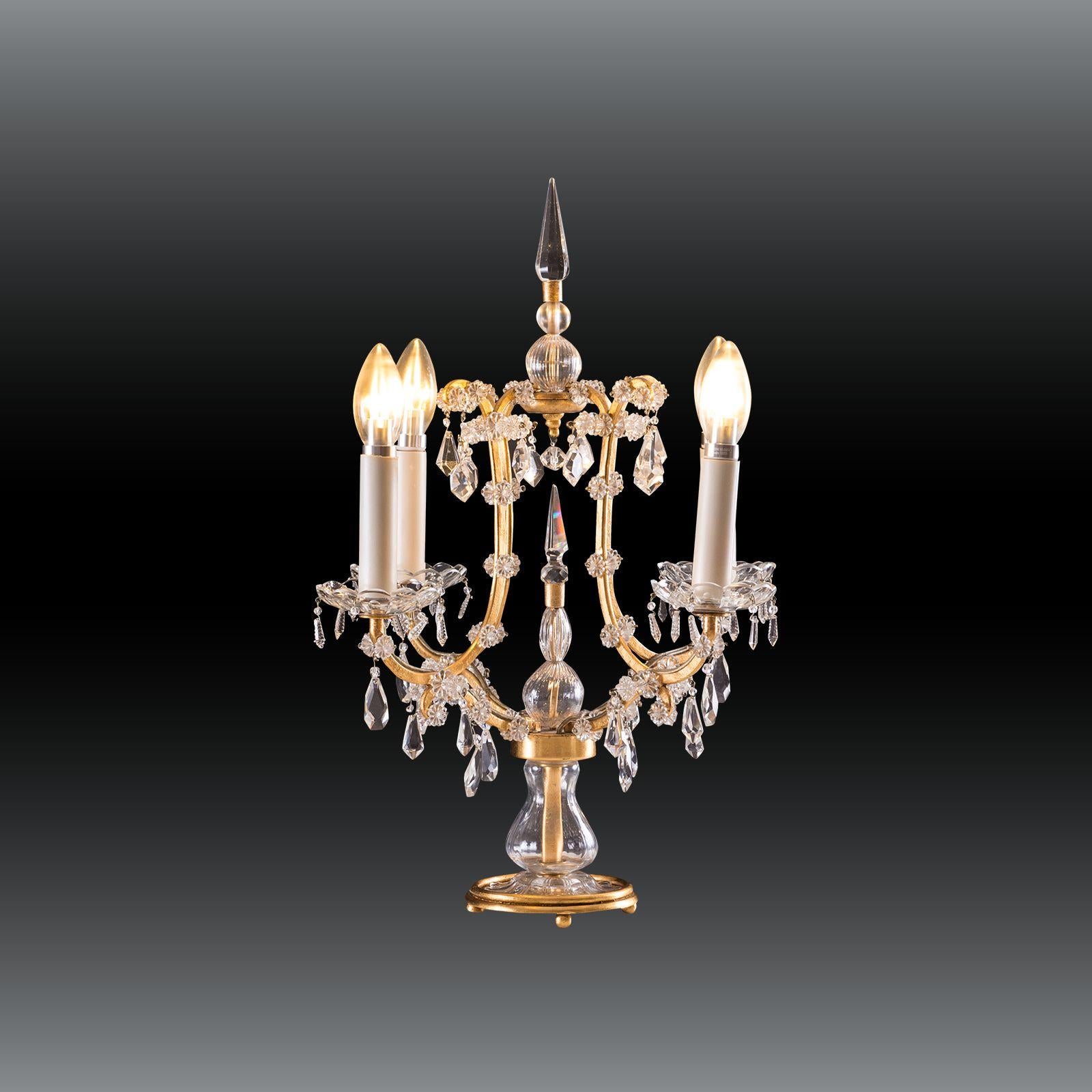 Baroque Revival Original from 1905 Maria Theresien style Candelabra Table Lamp For Sale