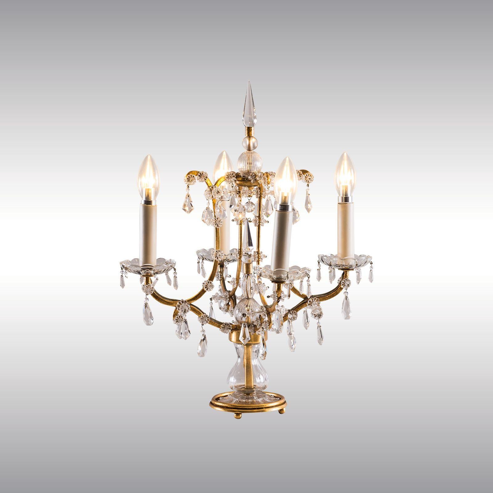 Hand-Crafted Original from 1905 Maria Theresien style Candelabra Table Lamp For Sale