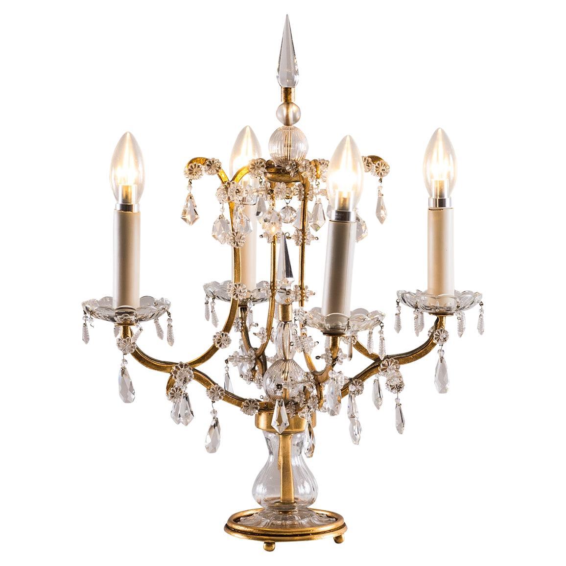 Original from 1905 Maria Theresien style Candelabra Table Lamp For Sale