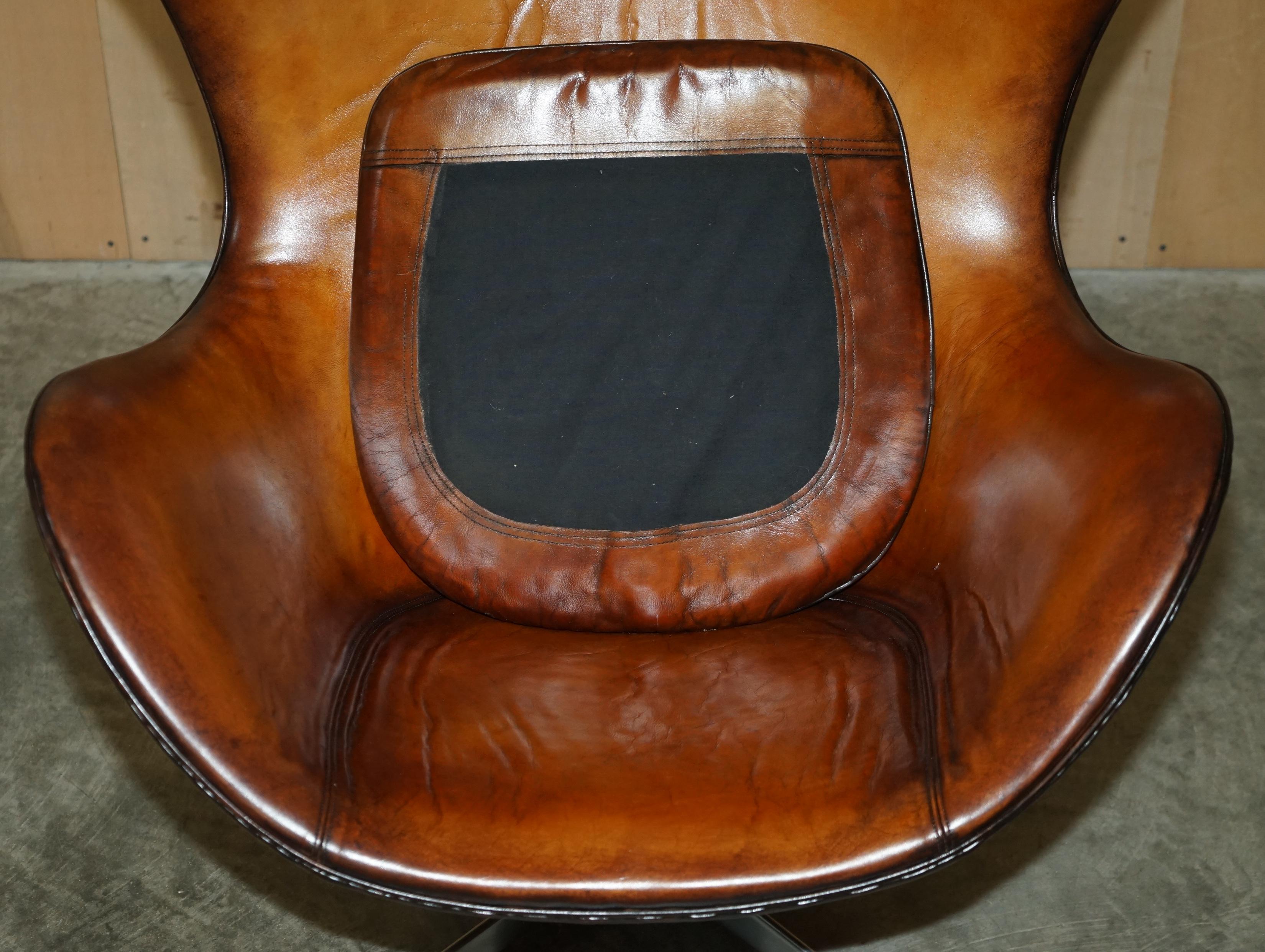 CHAISE A GUEULE ORIGINALE FRITZ HANSEN 1968 EN CUIR BRUN, entièrement restaurée en vente 1