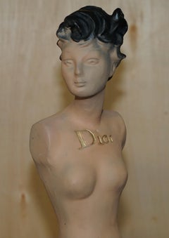 ORIGiNAL FULLY STAMPED DIOR ADVERTISING STATUE IN PERIOD PLASTER & PAINT