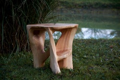 Satyrs, Solid Wood Sculptural Side Table, Original Contemporary Design, Logniture