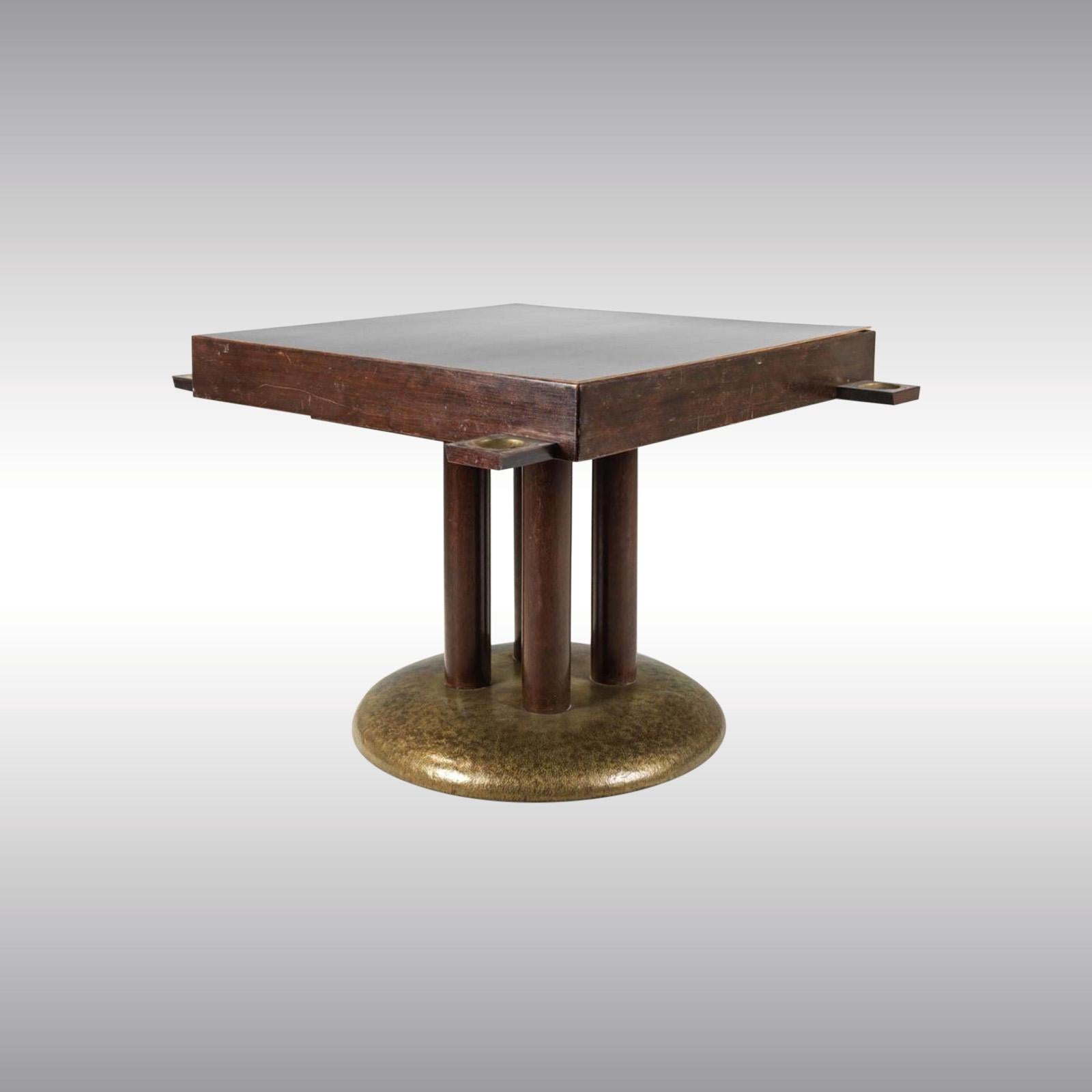 Jugendstil Original Gambling Table in the Style of Adolf Loos 1910 with Brass Chip-Bowls For Sale