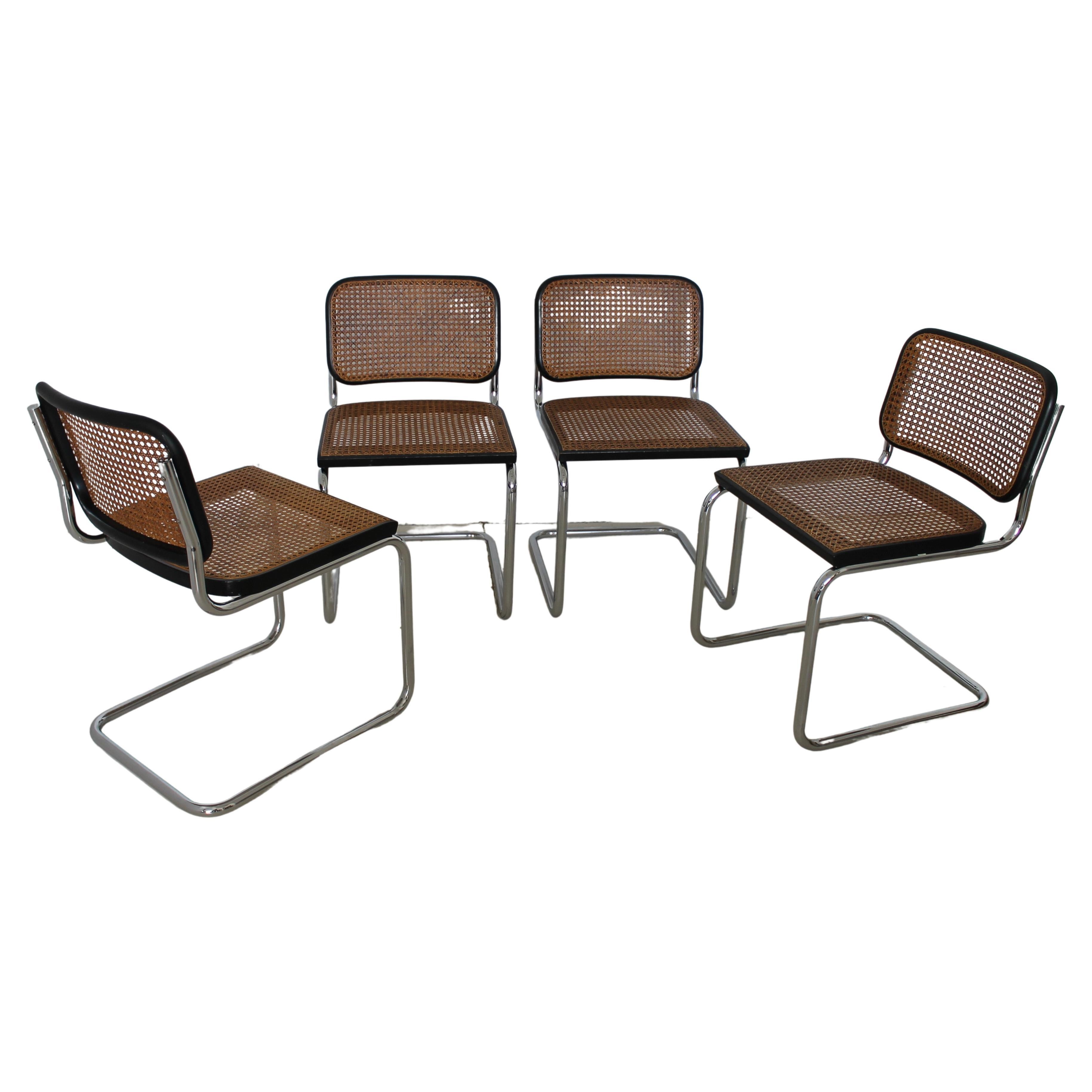 Original Gavina Set of Four "Cesca" Chairs by M. Breuer, 1965