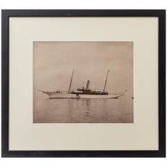 Original Gelatin Print of Fine Gentleman Steam Yacht by Wm U Kirk