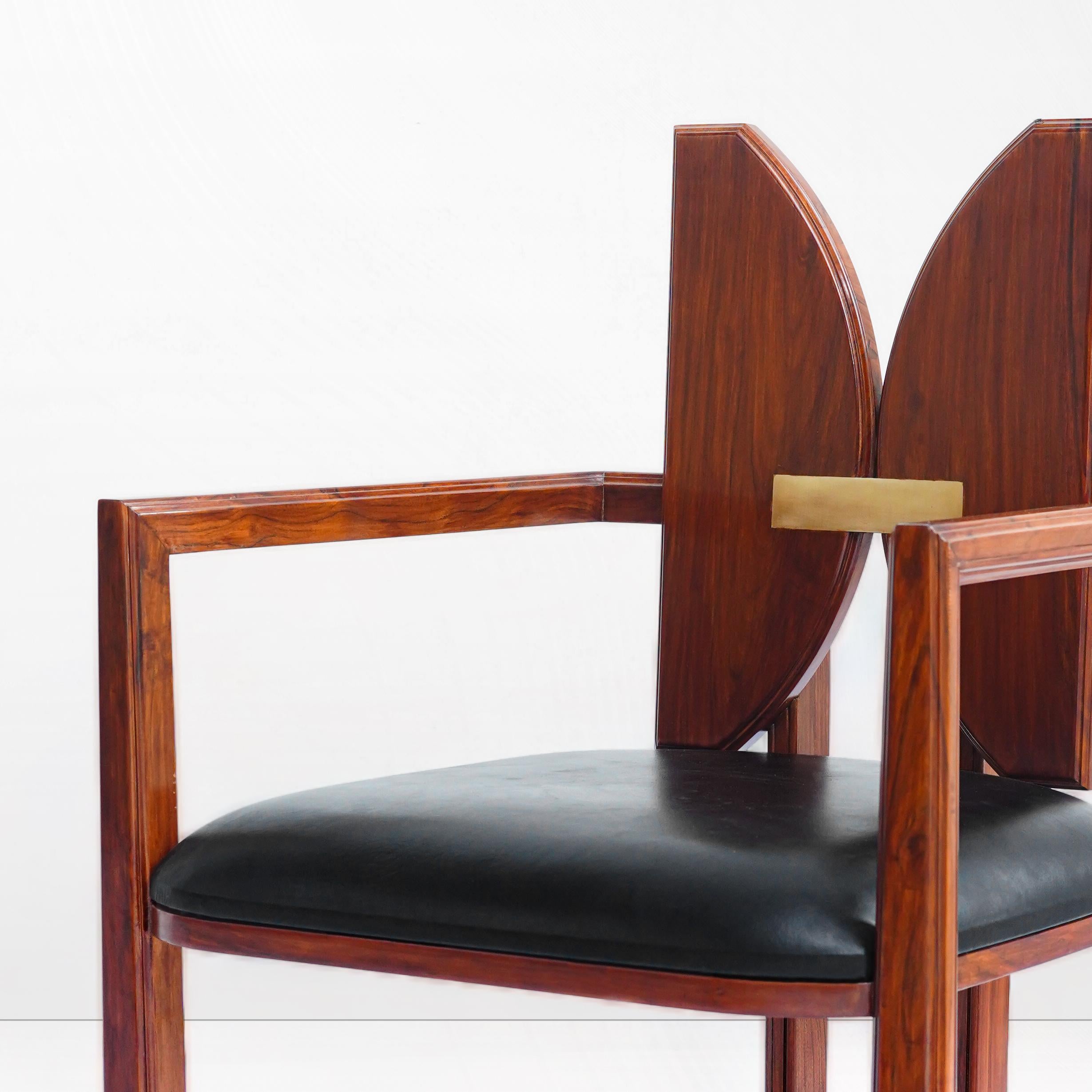 Pakistani original, Geometric, transitional style, art nouveau, bold, modern dining chair For Sale