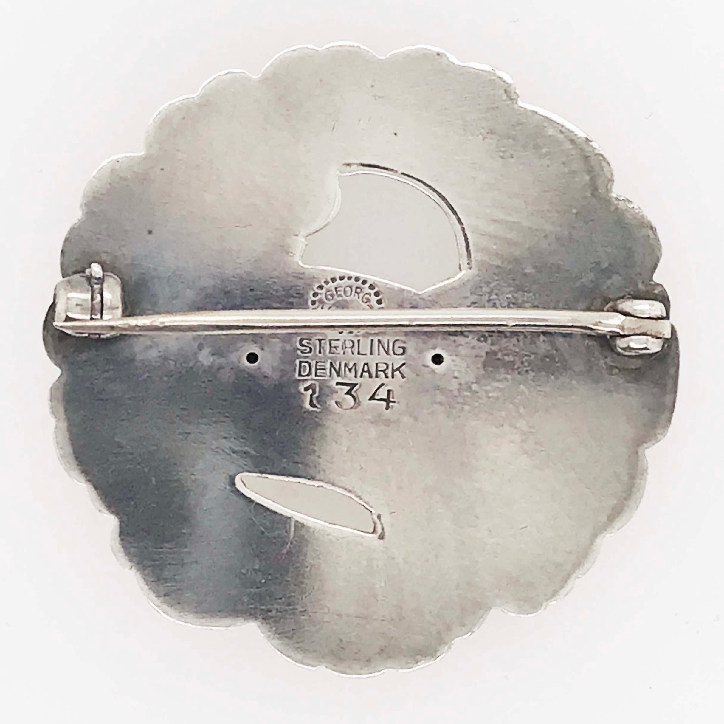 Original Georg Jensen 1945, Art Nouveau Denmark Bird Sterling Silver Bird Pin 4