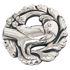 Original Georg Jensen 1945, Art Nouveau Denmark Bird Sterling Silver Bird Pin