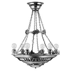 Lampadario a sei luci originale Georg Jensen Silver 307